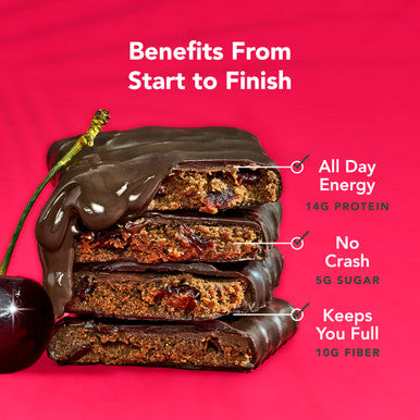 ALOHA Organic Plant Based Protein Bars - Chocolate Cherry - 12 Bars Vegan Low Sugar Gluten-Free Paleo Low Carb Non-GMO No Stevia No Erythritol