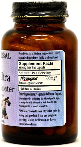 Barlowe's Herbal Elixirs Arginine Ultra - 60 500mg VegiCaps - Stearate Free, Glass Bottle!