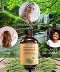 Organic Citronella Essential Oil (4 oz) USDA Certified by Mary Tylor Naturals (100% Pure and Natural) Therapeutic Grade Ideal for Aromatherapy, Relaxation, DIY Skin Care and More
