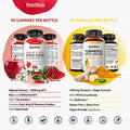 Apple Cider Vinegar Gummies + Turmeric with Ginger Caps: Powerful Combo for Metabolic Support, Digestive Health, Energy, Weight Loss, Detox & Cleanse. Vitamins B6-B12, Beet & Pomegranate Juice, Vegan