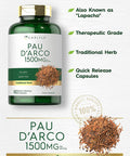 Carlyle Pau D'Arco Capsules | 1500Mg | 180 Count | Non-Gmo, Gluten Free | Herbal Supplement