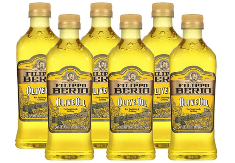 Filippo Berio Pure Olive Oil, 16.9 Ounce rPET Bottle (Pack of 6)