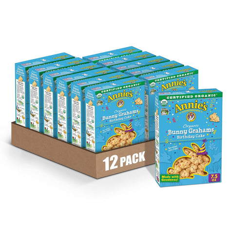 Annie's Organic Friends Bunny Grahams, Chocolate Chip, Chocolate, and Honey Baked Graham Snacks, 11.25 oz