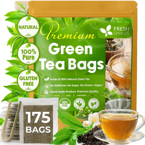 FreshDrinkUS, Premium 120 Mulberry Leaf Tea Bags, 100% Natural & Pure from Mulberry Leaves. Loose Leaf Herbal Tea. Made with Natural Material Tea Bags. No Sugar, No Caffeine, No Gluten, Vegan.