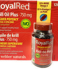 Webber naturals RoyalRed Krill Oil Plus 750 mg with Astaxanthin 120 softgels