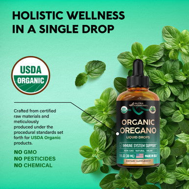 NUTRAHARMONY Usda Organic Oil Of Oregano - Liquid Drops With Vitamin E - Made In Usa - Supplement For Immune Support, Digestion Health & Antioxidant - Non-Gmo, Natural, Vegan - As Pills, Capsules, Softgels 1 Fl Oz