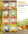 Elephant Park Premium Organic Tea Bag 80 Pack Sampler Designer Tin Book Set 10 Per Flavor Assorted Variety Exotic Fruit Herbal Black And Green Teas Individually Wrapped (8 Flavors)