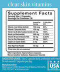 Clear Skin Vitamins For Women & Men - Supplement For Healthy Glowing Skin And Acne Control - Patented And Dermatologist Developed Hormonal & Cystic Acne Pills