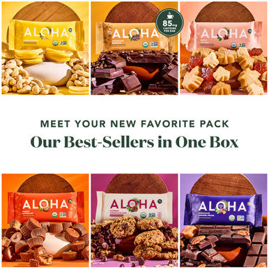 ALOHA Organic Plant Based Protein Bars - Sampler Pack 2nd Edition - 12 Bars Vegan Low Sugar Gluten-Free Paleo Low Carb Non-GMO No Stevia No Erythritol