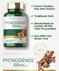 Carlyle Pycnogenol 100 Mg | 30 Capsules | Non-Gmo And Gluten Free Formula | French Maritime Pine Bark Extract Supplement