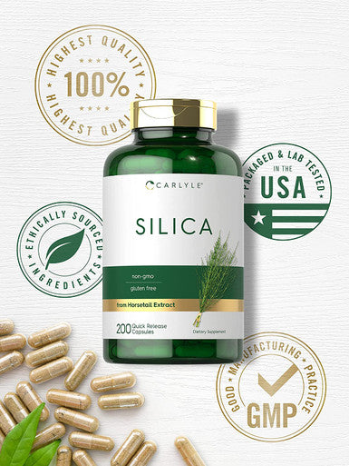 Carlyle Silica Supplement Capsules | 200 Count | from Horsetail Extract | Non-GMO & Gluten Free