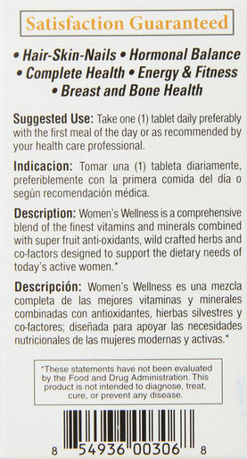Bio Nutrition Inc, Women'S Wellness, 60 Tab