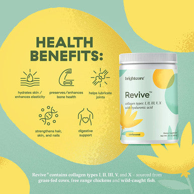 Brightcore Nutrition Revive Multi Collagen Protein Powder Unflavored 30 Servings