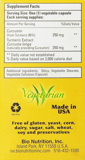 Curcumin 500 50 Veg Caps By Bio Nutrition Inc