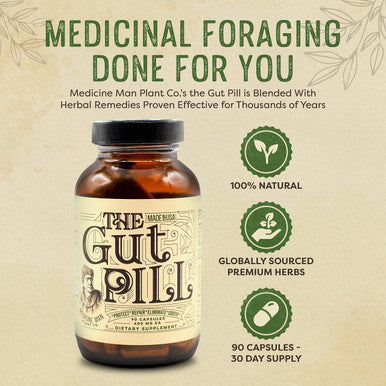Medicine Man Plant Co The Gut Pill 90 Capsules - Natural Gut Health Supplements For Men & Gut Health Supplements For Women With Marshmallow Root Herb, Calendula Flower, Triphala Fruits, And Lactobacillus Acidophilus
