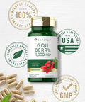 Goji Berry 1000Mg | 120 Capsules | Concentrated Extract From Wolfberry Plant | Non-Gmo, Gluten Free | By Carlyle