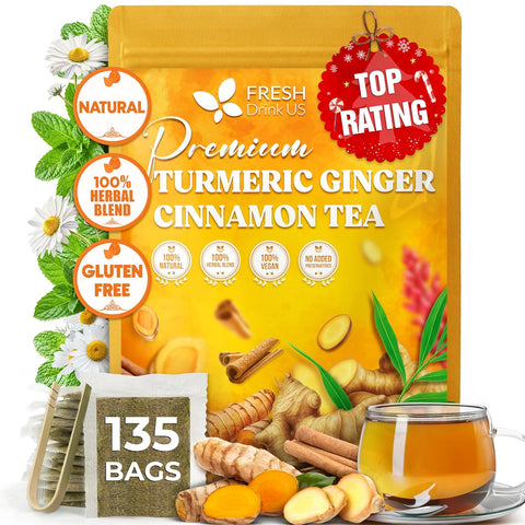 FreshDrinkUS, Premium 75 Mulberry Leaf Tea Bags, 100% Natural & Pure from Mulberry Leaves. Loose Leaf Herbal Tea. Made with Natural Material Tea Bags. No Sugar, No Caffeine, No Gluten, Vegan.