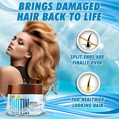 Biotin Hair Mask Hydrating Treatment for Dry and Damaged Hair Deep Conditioner Growth Treatment with Keratin Collagen and Moroccan Argan Oil Intense Moisture for Split Ends