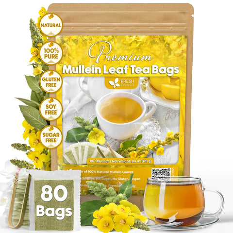 FreshDrinkUS, Premium 50 Mulberry Leaf Tea Bags, 100% Natural & Pure from Mulberry Leaves. Herbal Tea. Made with Natural Material Tea Bags. No Sugar, No Caffeine, No Gluten, Vegan.