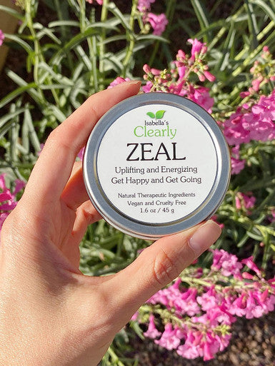 Clearly ZEAL Uplifting and Energizing Happiness Balm | Aromatherapy Mood Support Essential Oil Blend to Get Happy and Get Going | Increase Joy, Boost Energy | Vegan, Cruelty Free, Made in USA