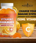Vitamin C Gummies by New Age - Orange Vitamin C Gummy 2-Pack - Supports Healthy Immune System - Vegetarian Without Gluten - 120 Gummies