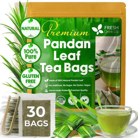 FreshDrinkUS, Premium 50 Mulberry Leaf Tea Bags, 100% Natural & Pure from Mulberry Leaves. Herbal Tea. Made with Natural Material Tea Bags. No Sugar, No Caffeine, No Gluten, Vegan.
