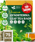 FreshDrinkUS, Premium 75 Mulberry Leaf Tea Bags, 100% Natural & Pure from Mulberry Leaves. Loose Leaf Herbal Tea. Made with Natural Material Tea Bags. No Sugar, No Caffeine, No Gluten, Vegan.
