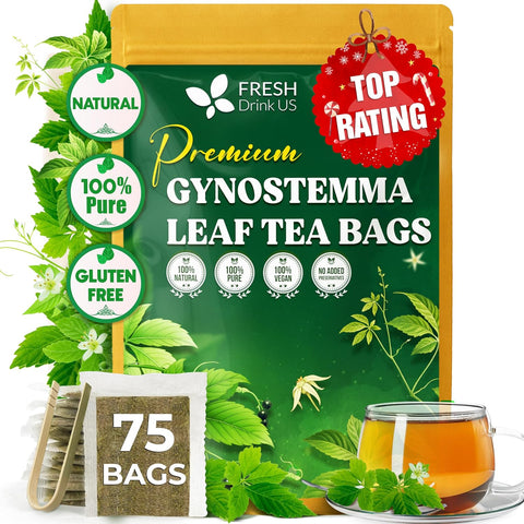 FreshDrinkUS, Premium 120 Mulberry Leaf Tea Bags, 100% Natural & Pure from Mulberry Leaves. Loose Leaf Herbal Tea. Made with Natural Material Tea Bags. No Sugar, No Caffeine, No Gluten, Vegan.