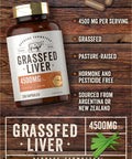 Grass Fed Beef Liver Capsules 4500Mg | 250 Count | Desiccated Supplement | Non-Gmo, Gluten Free | By Herbage Farmstead