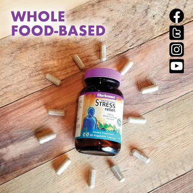Bluebonnet Nutrition Targeted Choice Stress Relief, Whole Food-Based Formula, For Emotional Physical and Mental Stress, Soy-Free, Gluten-Free, Kosher, Non-GMO, Dairy-Free, Vegan, 60 Vegetable Capsules