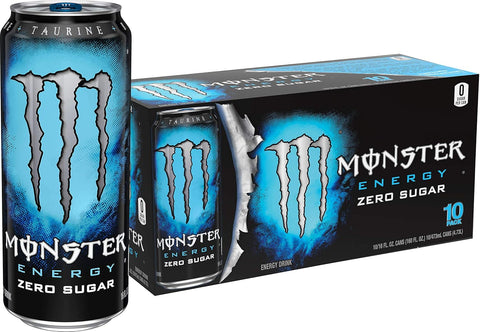 Monster Energy Zero Sugar, Low Calorie Energy Drink, 16 Ounce | Pack of 12