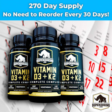 Best Value, Max Strength 10,000 Iu Vitamin D3 And 1500 Mcg Vitamin K2 Supplements 3 Bottle Pack. D3K2 Vitamins And Supplements For The Health. D3-K2 Mk4 Capsules, Best K2D3 Vitamin For Immune System