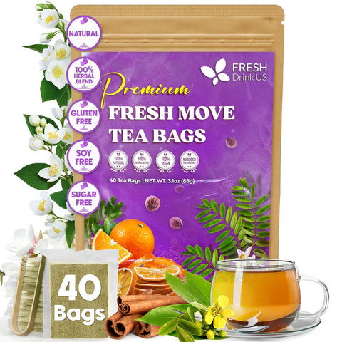 FreshDrinkUS, Premium 75 Mulberry Leaf Tea Bags, 100% Natural & Pure from Mulberry Leaves. Loose Leaf Herbal Tea. Made with Natural Material Tea Bags. No Sugar, No Caffeine, No Gluten, Vegan.
