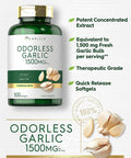 Carlyle Odorless Garlic Softgels 1500mg | 500 Pills | Non-GMO, Gluten Free Extract Supplement
