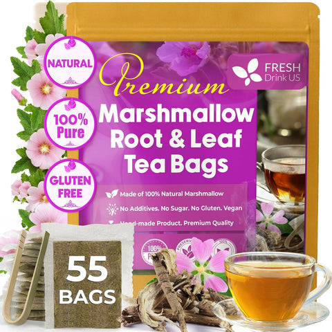 FreshDrinkUS, Premium 75 Mulberry Leaf Tea Bags, 100% Natural & Pure from Mulberry Leaves. Loose Leaf Herbal Tea. Made with Natural Material Tea Bags. No Sugar, No Caffeine, No Gluten, Vegan.