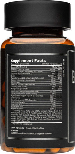 Live Bearded: Beard Boost - Beard Hair Growth Multivitamins With Biotin 10,000Mcg, Vitamin C, Vitamin E And Zinc - 30-Day Supply - Thick, Strong, Full Beard Growth Support - Made In The Usa