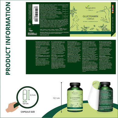 Glucosamine Complex VegaveroÃƒâ€šÃ‚Â® | Vegan | with Chondroitin (MythocondroÃƒâ€šÃ‚Â®), MSM, Devil's Claw and Vitamin C | NO Additives | 180 Capsules