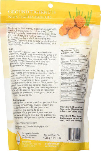 Ecoideas Organic Tigernuts, Stone Ground, 400g