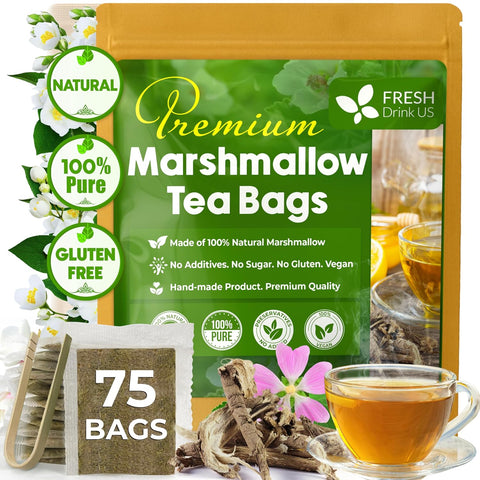 FreshDrinkUS, Premium 50 Mulberry Leaf Tea Bags, 100% Natural & Pure from Mulberry Leaves. Herbal Tea. Made with Natural Material Tea Bags. No Sugar, No Caffeine, No Gluten, Vegan.