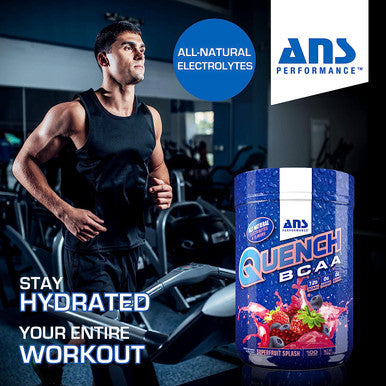 ANS Performance Quench BCAA Powder - Workout Muscle Recovery Drink -100 Servings Superfruit Splash