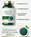 Carlyle Organic Spirulina Tablets 3500mg | 500 Count | Non-GMO & Gluten