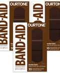 Band-Aid Brand Ourtone Adhesive Bandages, Flexible Protection & Care Of Minor Cuts & Scrapes, Quilt-Aid Pad For Painful Wounds, Br65, Assorted Sizes, 30 Ct, Pack Of 3
