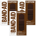 Band-Aid Brand Ourtone Adhesive Bandages, Flexible Protection & Care Of Minor Cuts & Scrapes, Quilt-Aid Pad For Painful Wounds, Br65, Assorted Sizes, 30 Ct, Pack Of 3