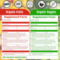 Upnourish Organic Fruits And Veggies Supplement - Support Diet Balance, Body Cleanse & Energy - 480 Fruits And Super Greens Capsules From Nature - Fruit And Vegetable Supplements For Adults & Kids