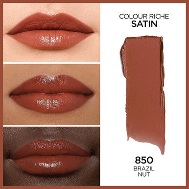 L'Oreal Paris L OrEal Colour Riche Original Creamy Hydrating Satin Lipstick With Argan Oil And Vitamin E Brazil Nut 1 Count