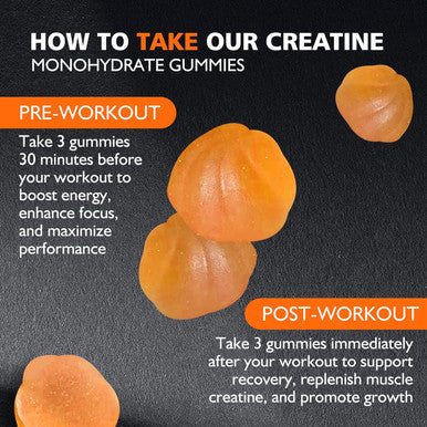 BEAST BITES Nutrition Creatine Monohydrate Gummies for Men & Women - 5g of Creatine Monohydrate per Serving - Sugar Free,Vegan, Orange Flavor, 135 Count (45 Servings).