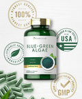 Carlyle Blue Green Algae 500mg | 200 Quick Release Capsules | Chlorella Supplement | Non-GMO, Gluten Free