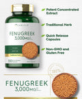 Carlyle Fenugreek Capsules 3000 Mg | 300 Count | Non-Gmo & Gluten Free Extract | Fenugreek Seeds