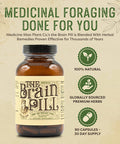 Medicine Man Plant Co The Brain Pill 90 Capsules Organic Brain Booster Supplement - Memory Pills For Brain W/ Ginkgo Biloba Capsules, Lion S Mane & Sage - Brain Booster Supplement For Focus, Memory, Clarity, Energy