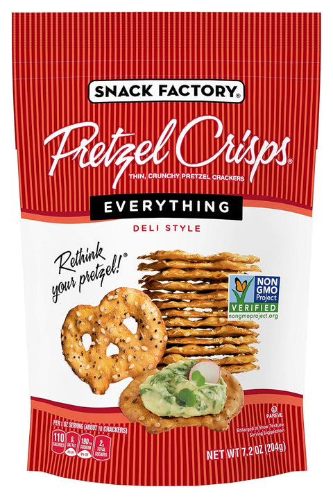 Snack Factory Pretzel Crisps, Cinnamon Sugar, Baked, Kosher, 7.2 Ounce (Pack of 12)